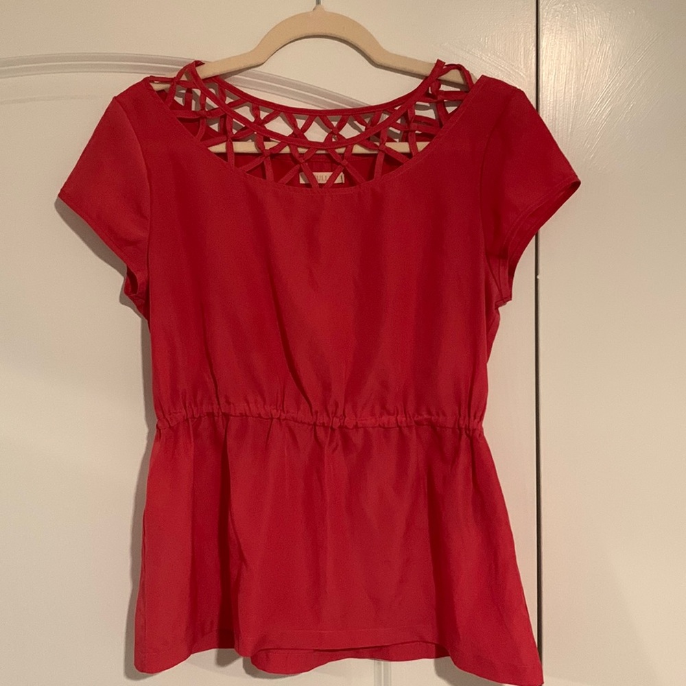 Tulle hot pink blouse